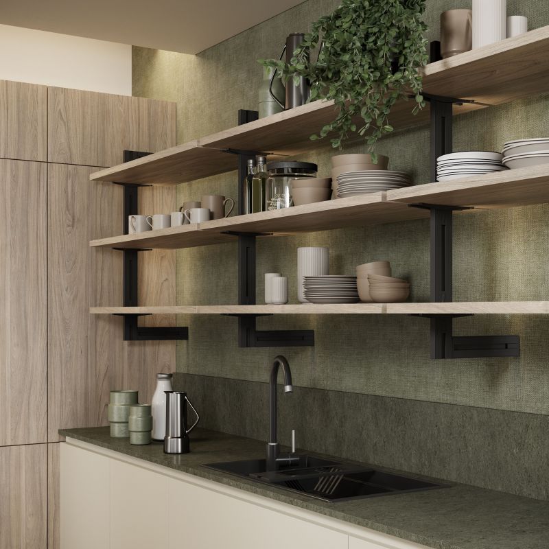 Kit de structure modulaire Zéro avec matériel de fixation murale, Noir