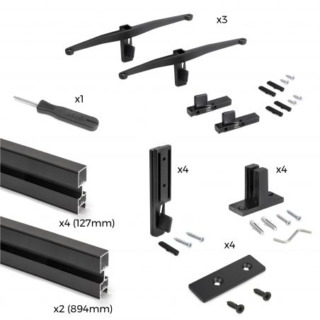 Kit de structure modulaire Zéro avec matériel de fixation murale, Noir Kit de structure modulaire Zéro avec matériel de fixation murale, Noir
