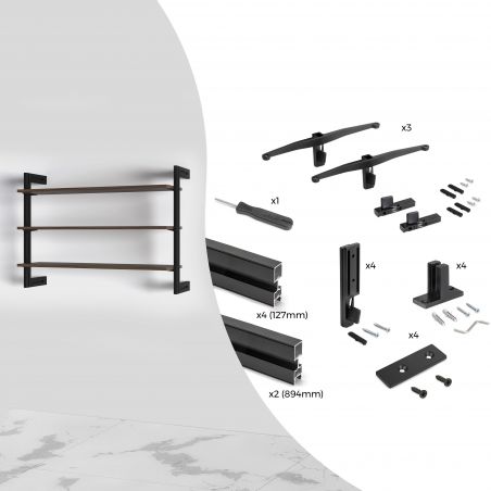 Kit de structure modulaire Zéro avec matériel de fixation murale, Noir Kit de structure modulaire Zéro avec matériel de fixation murale, Noir