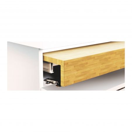 Coulisses pour table à rallonge et relevable Oplà Top, Inox brossé