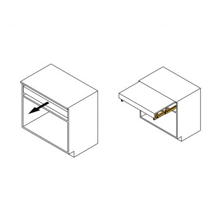 Coulisses pour table à rallonge et relevable Oplà Top, Inox brossé