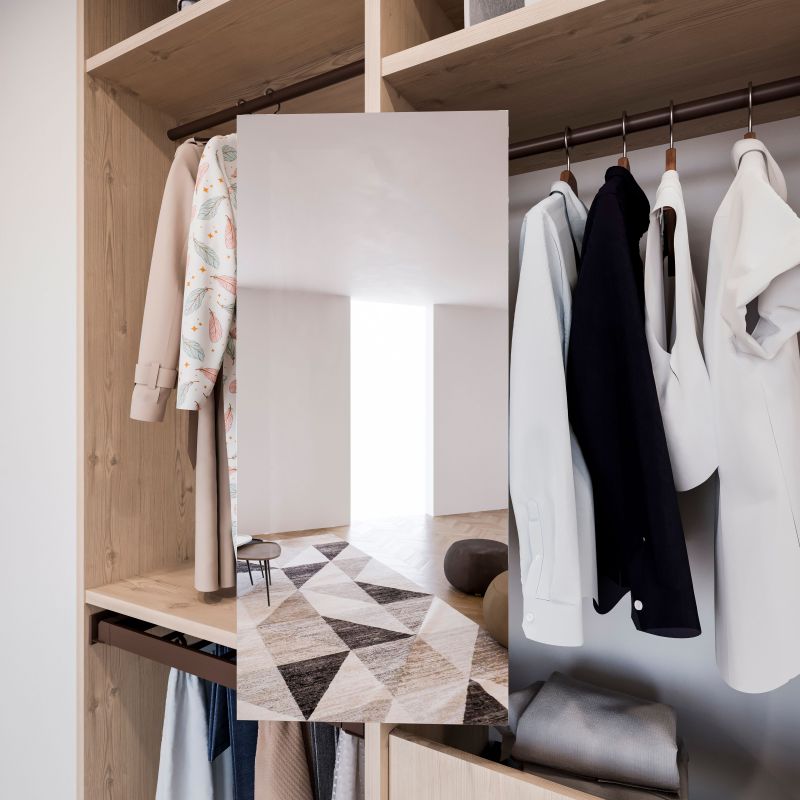 Miroir extractible pour intérieur d'armoire, Noir