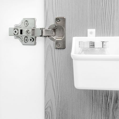 Lot de 20 charnières coudées pour montage rentrant X91 avec fermeture souple et embases à visser, Hauteur 0, Titane Lot de 20 charnières coudées pour montage rentrant X91 avec fermeture souple et embases à visser, Hauteur 0, Titane