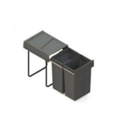 Poubelle coulissante avec 2 bacs de tri sélectif 2 x 25 litres, Gris anthracite