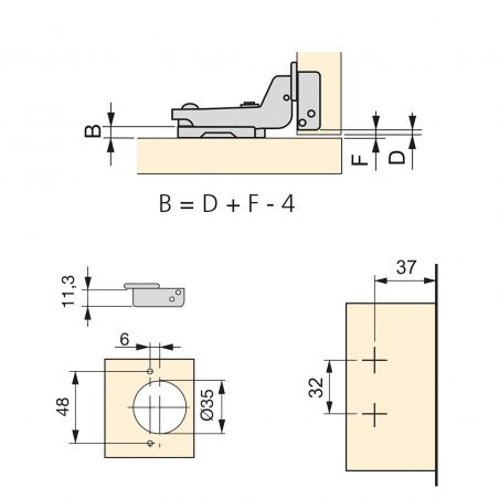Lot de 20 charnières coudées pour montage rentrant X91 avec fermeture souple et embases à visser, Hauteur 0, Titane Lot de 20 charnières coudées pour montage rentrant X91 avec fermeture souple et embases à visser, Hauteur 0, Titane