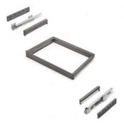 Cadre coulissant avec amortisseur pour accessoires de dressing Quartz, largeur 612-638mm, Titane