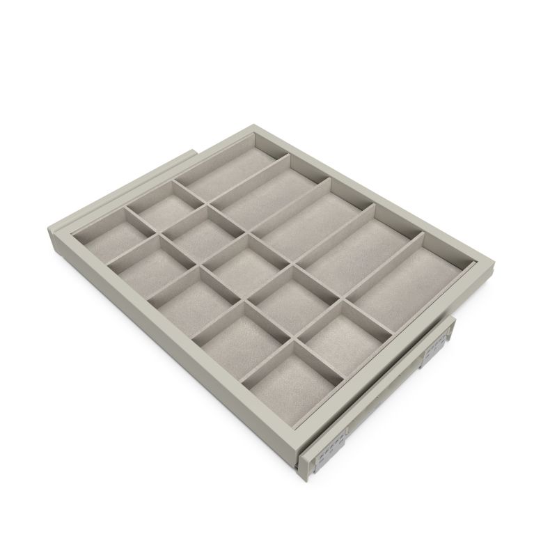 Kit de tiroir d'organisation avec amortisseur pour caisson de 600 mm, Gris