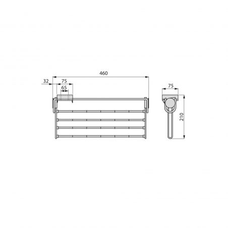 Porte-pantalons latéral extractible Self, Aluminium Porte-pantalons latéral extractible Self, Aluminium