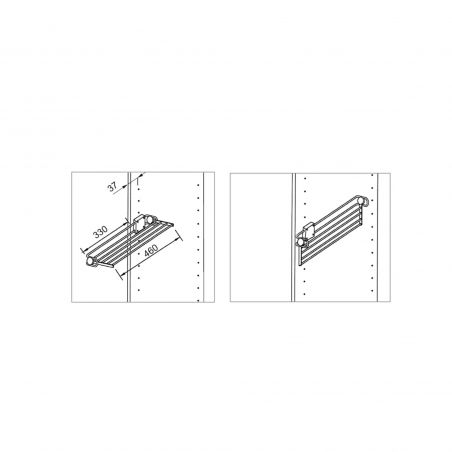 Porte-pantalons latéral extractible Self, Aluminium Porte-pantalons latéral extractible Self, Aluminium