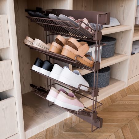 Rangement de chaussures latéral extractible, Sens Droit, Moka Rangement de chaussures latéral extractible, Sens Droit, Moka