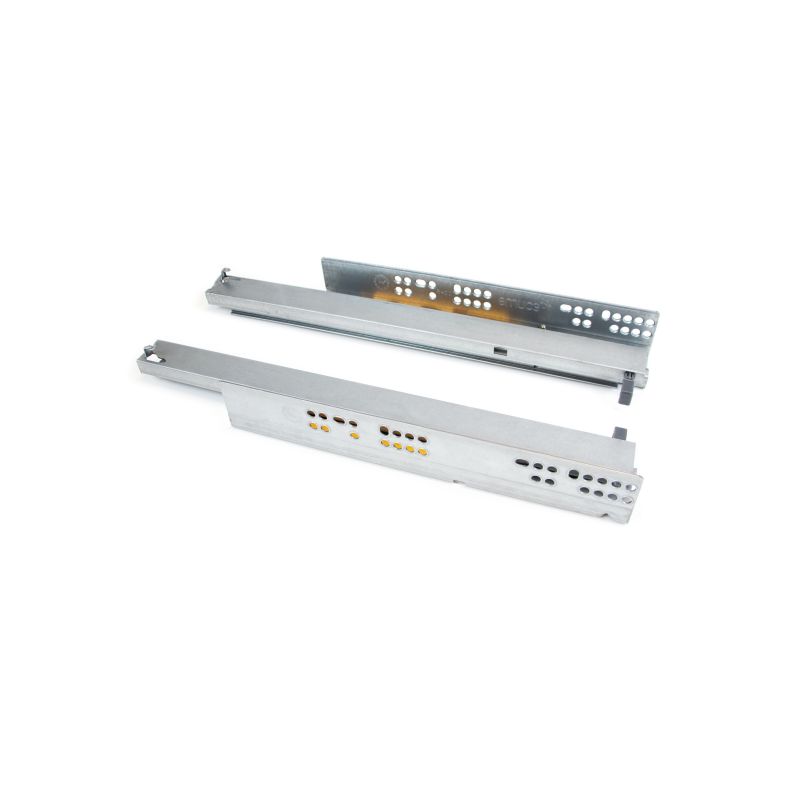 Coulisses invisibles Silver, profondeur 500mm, sortie totale, avec push to open