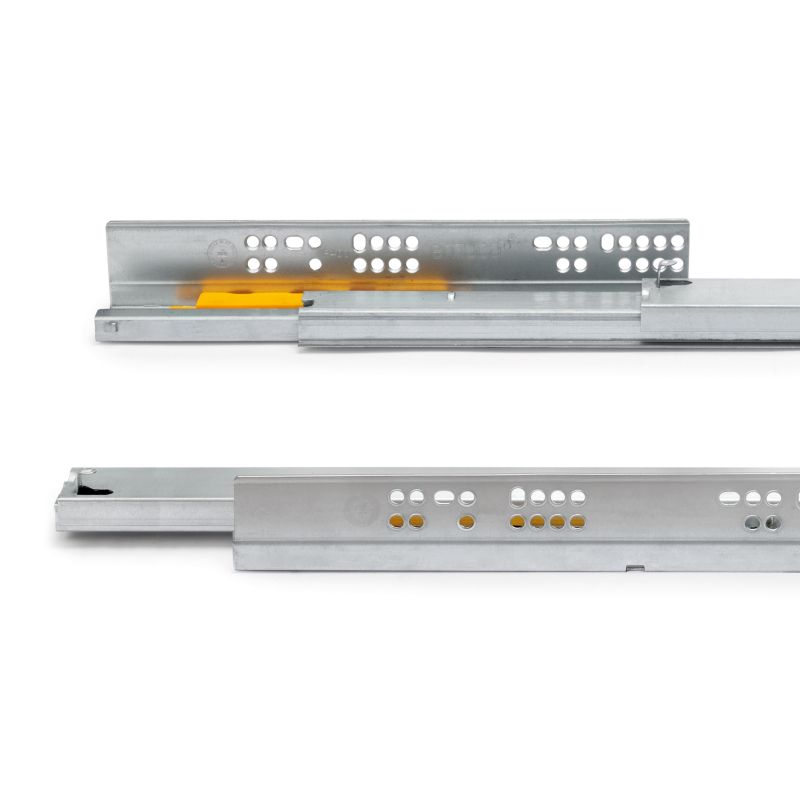 Coulisses invisibles Silver, profondeur 500mm, sortie totale, avec push to open