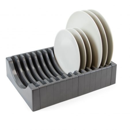Porte-assiettes pour tiroir, capacité 13 assiettes, Gris antracite
