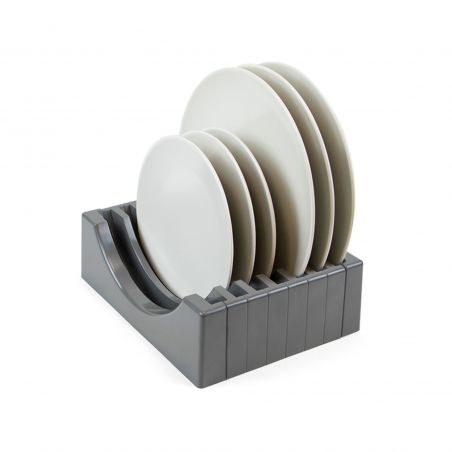 Porte-assiettes pour tiroir, capacité 13 assiettes, Gris antracite