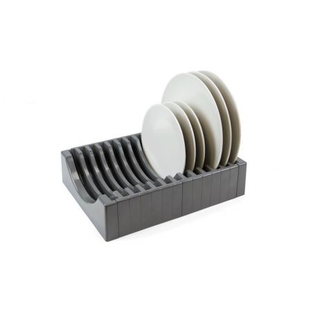 Porte-assiettes pour tiroir, capacité 13 assiettes, Gris antracite