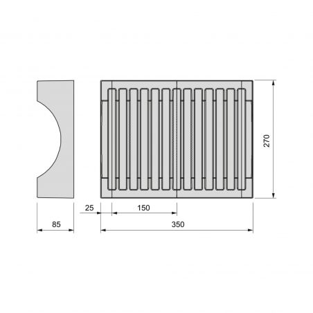 Porte-assiettes pour tiroir, capacité 13 assiettes, Gris antracite