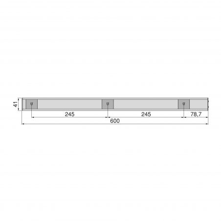 Luminaire LED Kaus rechargeable par usb avec détecteur de mouvement, L 600 mm, Anodisé mat Luminaire LED Kaus rechargeable par usb avec détecteur de mouvement, L 600 mm, Anodisé mat