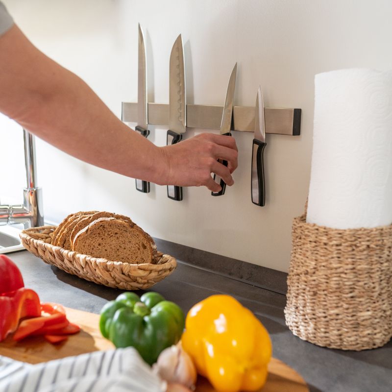 Barre à couteaux magnétique, Acier inoxydable