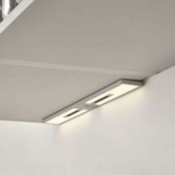 Réglette LED DOUBLE extra-plate (500x50x8mm) avec détecteur de mouvement - finition aluminium brossé  - 15W - 4000K