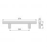 Lot de 10 Poignées Orlando, L 274 mm, entraxe 224 mm, Nickel satiné Lot de 10 Poignées Orlando, L 274 mm, entraxe 224 mm, Nickel satiné