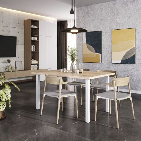 Lot de 4 pieds carrés pour table, 50 x 50 mm, Blanc Lot de 4 pieds carrés pour table, 50 x 50 mm, Blanc