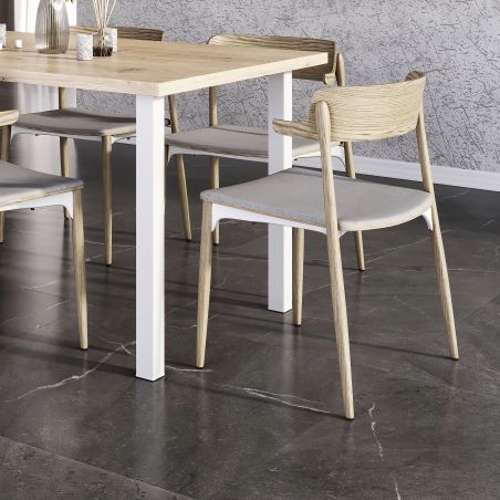 Lot de 4 pieds carrés pour table, 50 x 50 mm, Blanc Lot de 4 pieds carrés pour table, 50 x 50 mm, Blanc