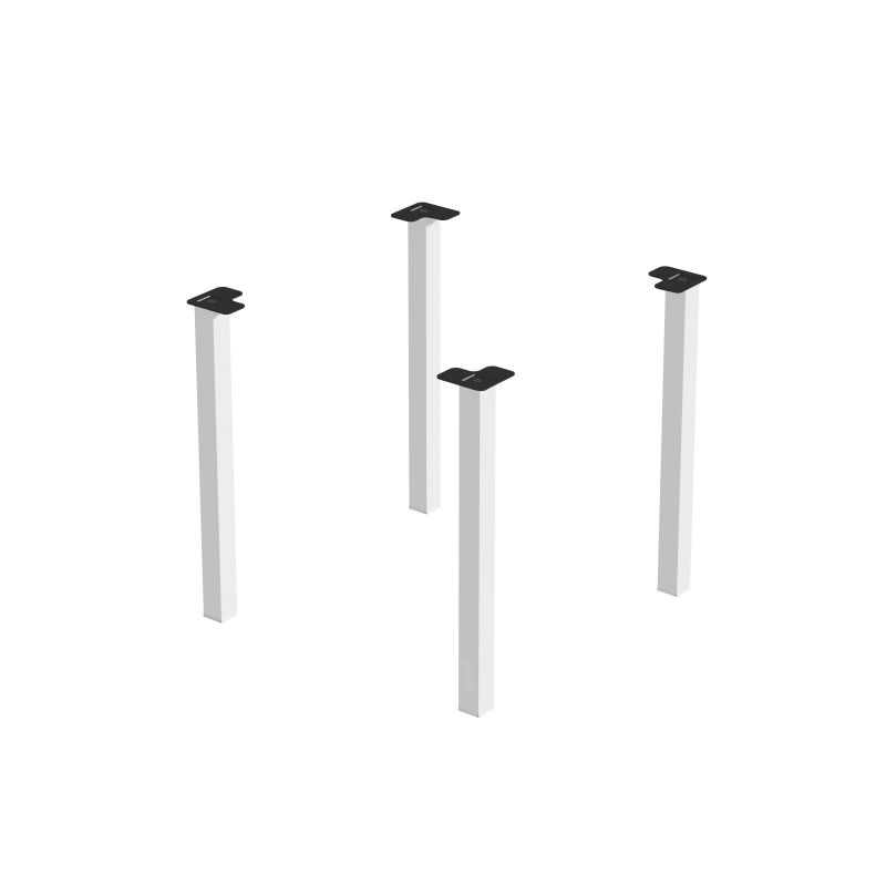 Lot de 4 pieds carrés pour table, 50 x 50 mm, Blanc
