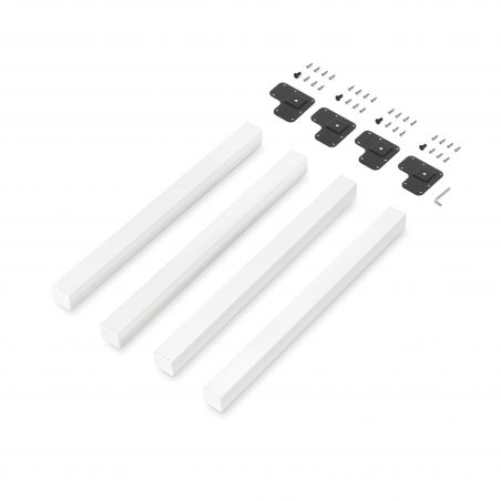 Lot de 4 pieds carrés pour table, 50 x 50 mm, Blanc Lot de 4 pieds carrés pour table, 50 x 50 mm, Blanc