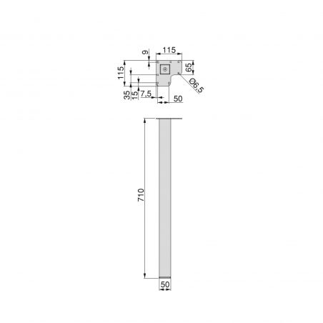 Lot de 4 pieds carrés pour table, 50 x 50 mm, Blanc Lot de 4 pieds carrés pour table, 50 x 50 mm, Blanc
