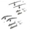 Kit de 3 jeux de supports d'étagères en bois et 1 jeu de supports de modules, Gris Kit de 3 jeux de supports d'étagères en bois et 1 jeu de supports de modules, Gris