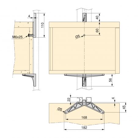 Kit de 3 jeux de supports d'étagères en bois et 1 jeu de supports de modules, Gris Kit de 3 jeux de supports d'étagères en bois et 1 jeu de supports de modules, Gris