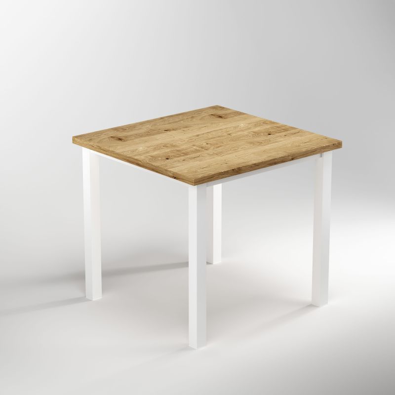 Piètement de table avec pieds carrés et cadre 750 x 750 mm, Blanc