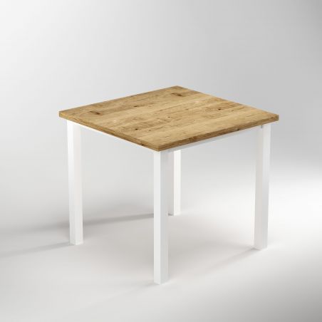 Piètement de table avec pieds carrés et cadre 750 x 750 mm, Blanc