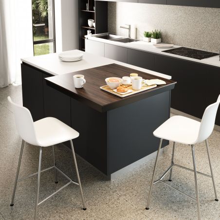 Coulisses pour table coulissante, modèle Corner, Inox brossé Coulisses pour table coulissante, modèle Corner, Inox brossé