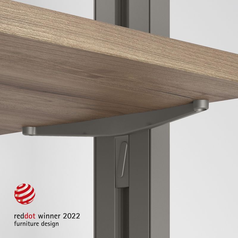 Jeu de 5 supports d'étagères en bois, planches en bois non incluses, Gris