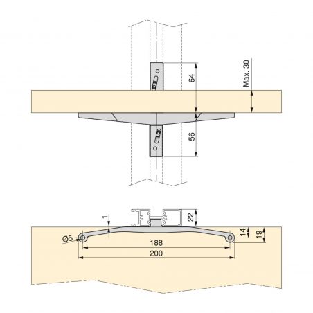Jeu de 5 supports d'étagères en bois, planches en bois non incluses, Gris Jeu de 5 supports d'étagères en bois, planches en bois non incluses, Gris