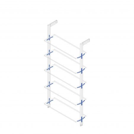 Jeu de 5 supports d'étagères en bois, planches en bois non incluses, Gris Jeu de 5 supports d'étagères en bois, planches en bois non incluses, Gris