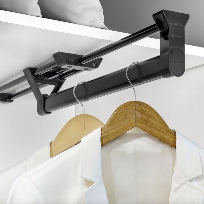 Porte-vêtements extractible pour armoire, Noir