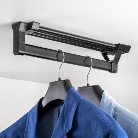 Porte-vêtements extractible pour armoire, Noir Porte-vêtements extractible pour armoire, Noir