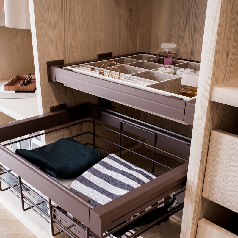 Kit tiroir organisateur et cadre coulissant pour caisson de 900 mm, Moka, 1 ut.