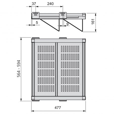 Range-chaussures extractible pour caisson de 600 mm, Moka Range-chaussures extractible pour caisson de 600 mm, Moka