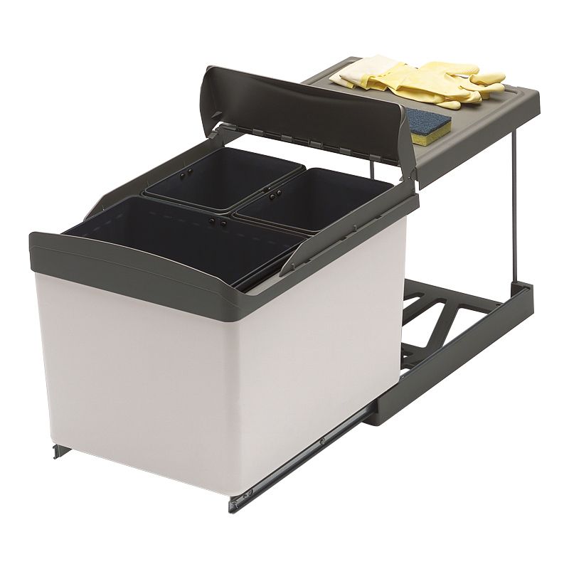 Poubelle coulissante 31L 3 bacs