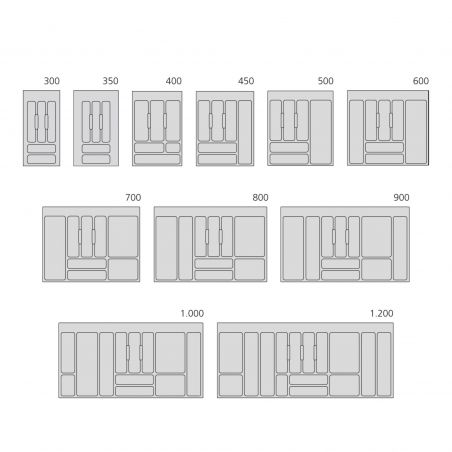 Range-couvert Optima Universal pour caisson de 800 mm, Gris Range-couvert Optima Universal pour caisson de 800 mm, Gris