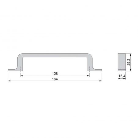 Lot de 20 Poignées Kobe, L 164 mm, entraxe 128 mm, Titane Lot de 20 Poignées Kobe, L 164 mm, entraxe 128 mm, Titane