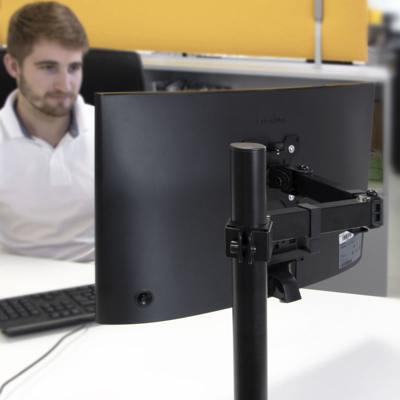 Support écran inclinable et rotatif à 360° sur table, Noir