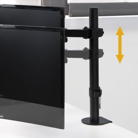 Support écran inclinable et rotatif à 360° sur table, Noir