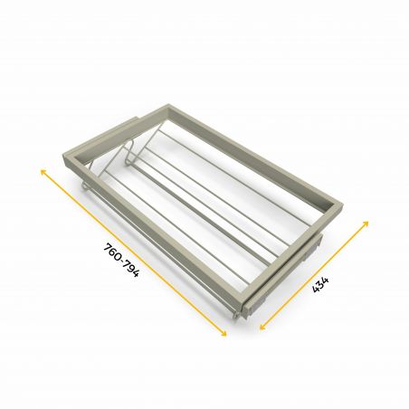 Kit tiroir à chaussures sur coulisses pour caisson de 800 mm, Gris Kit tiroir à chaussures sur coulisses pour caisson de 800 mm, Gris