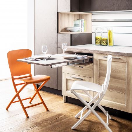 Coulisses Lunch pour table escamotable, Inox brossé Coulisses Lunch pour table escamotable, Inox brossé