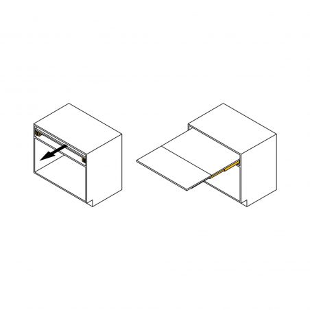 Coulisses Lunch pour table escamotable, Inox brossé Coulisses Lunch pour table escamotable, Inox brossé