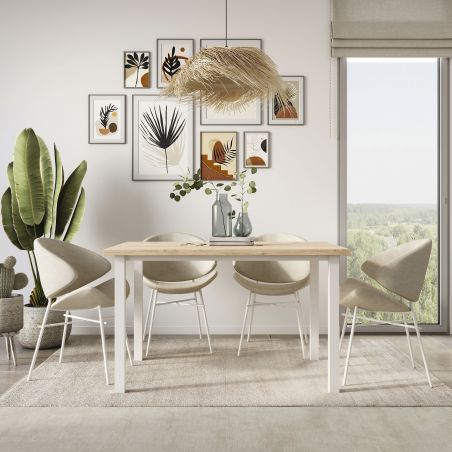 Piètement de table avec pieds carrés et cadre 1150 x 750 mm, Blanc